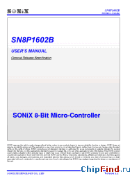 Datasheet SN8P1602 manufacturer SONiX